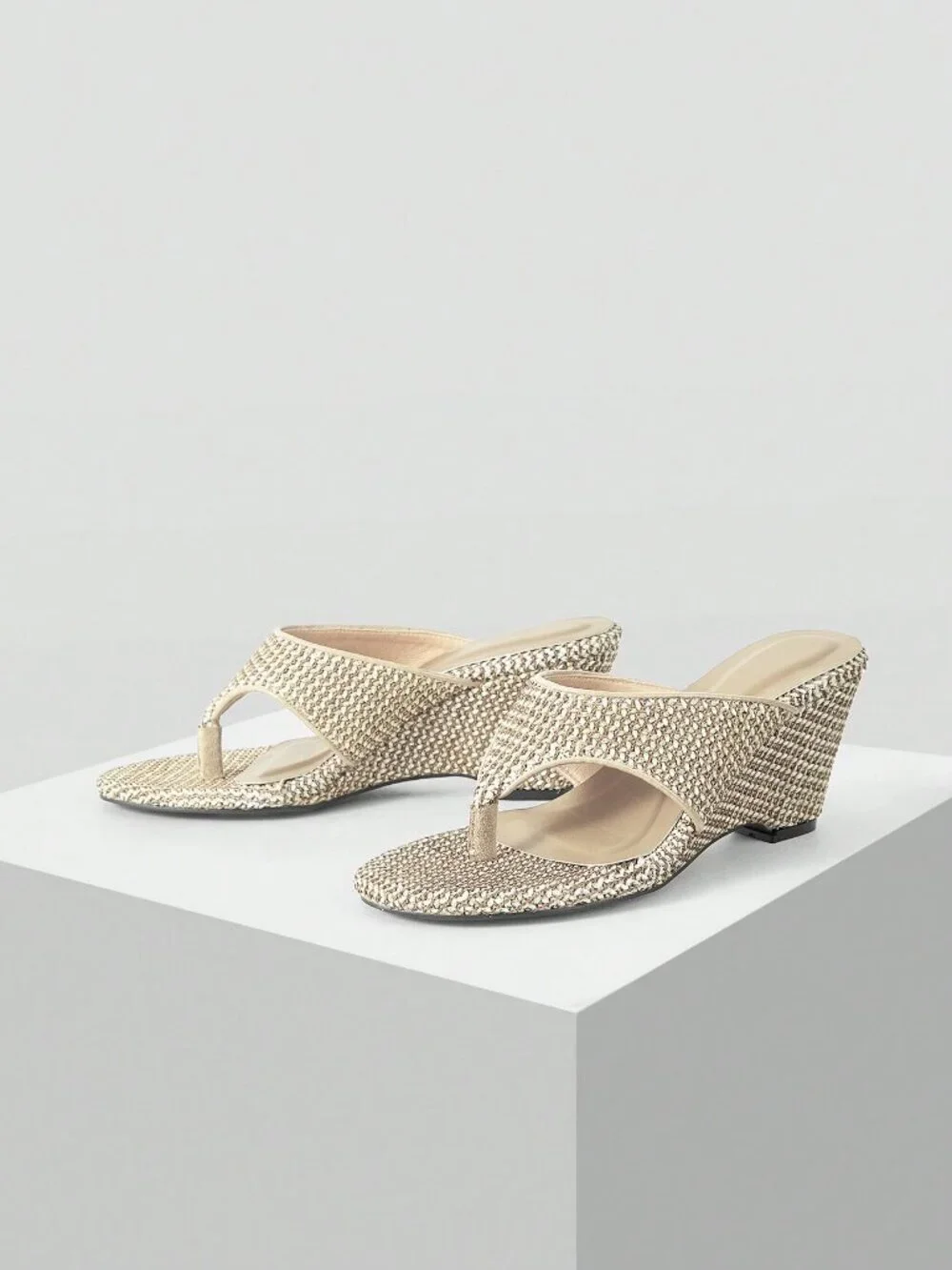 Khaki Women's Wedge Heel Platform Sandals Shoes